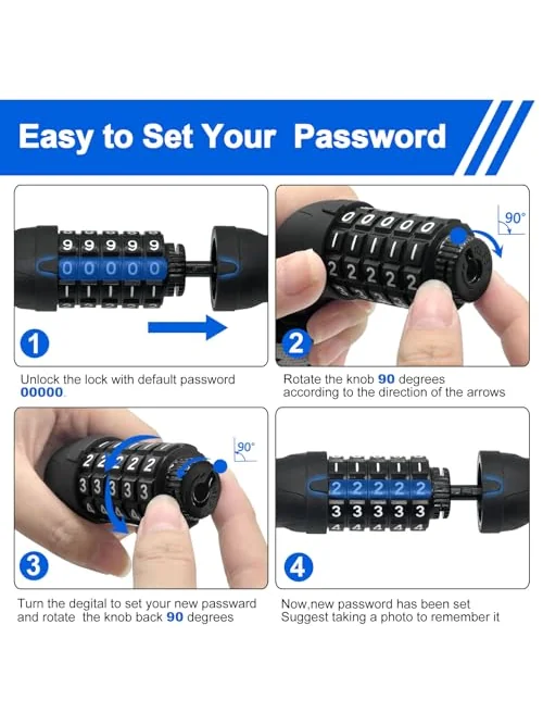 NDakter Bike Lock цепь 5-значный код — изображение 6 из 6, черный