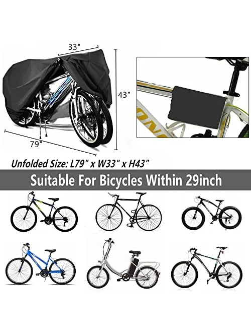 Bike Cover для 2-3 велосипедов, размер 2XL — изображение 5 из 7, чёрный