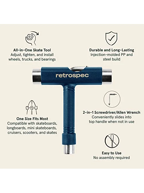 Retrospec Upkeep многофункциональный скейт-инструмент 2-в-1 с шестигранником и отвёрткой — 2