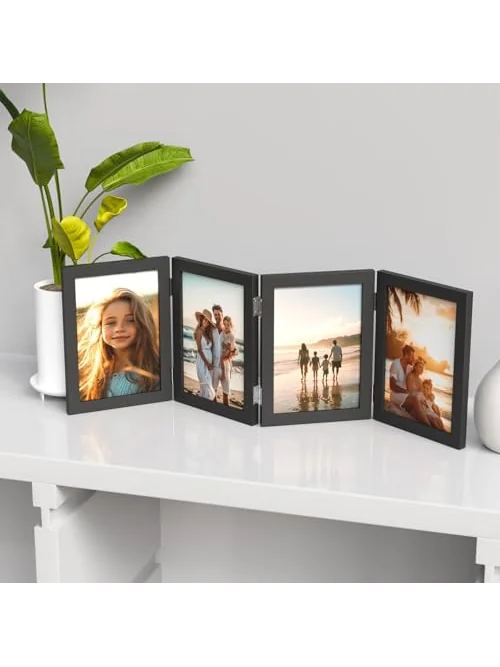 Фоторамка WARM&LOVE на 4 фото, складная, чёрная — изображение 6 из 6, чёрный