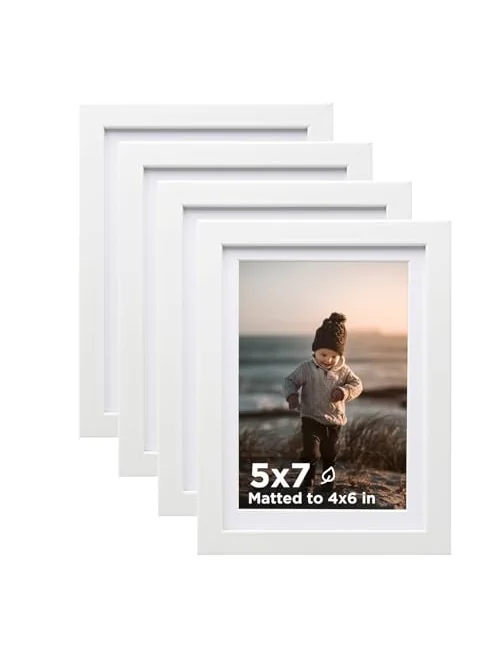 KINLINK Рамки для фото 5x7, набор из 4, белые — изображение 1 из 6, белый