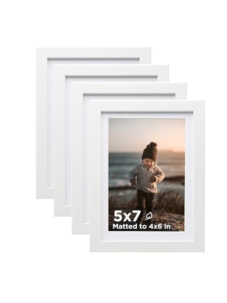 KINLINK Рамки для фото 5x7, набор из 4, белые
