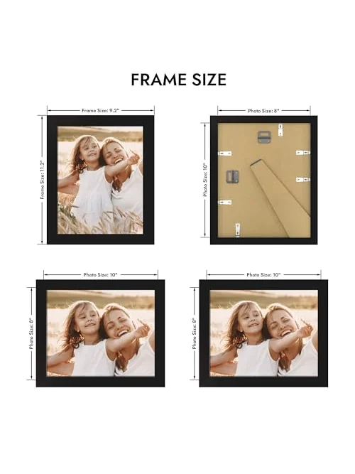 Hongkee деревянная фоторамка 20×25 см со стеклом, чёрная — изображение 2 из 7, черный