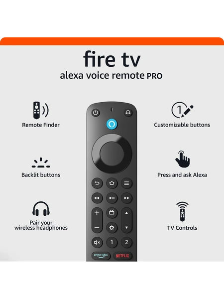 Amazon Fire TV Alexa Voice Remote Pro — пульт управления — черный