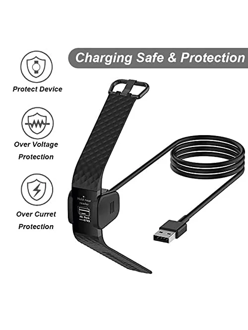 Charger Fitbit Charge 3/4 — зарядный кабель USB — изображение 4 из 5, черный
