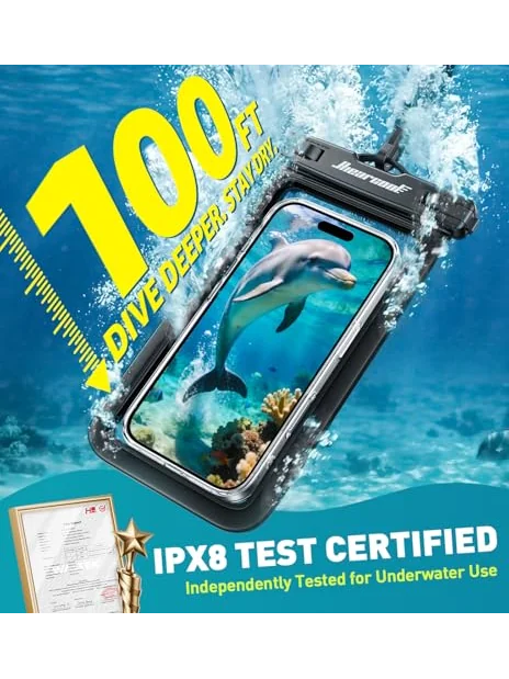 Hiearcool Водонепроницаемый чехол IPX8 для телефона, 2 шт. — изображение 2 из 6, разноцветный