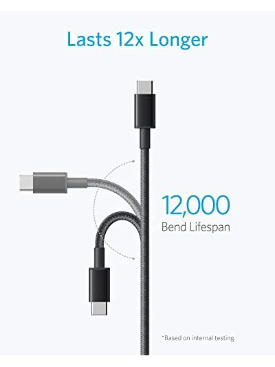 Anker кабель USB-A на USB-C, 2 штуки по 3 фута, чёрный — изображение 4 из 6, 3 фута, чёрный, 2 шт.