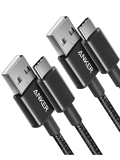 Anker кабель USB-A на USB-C, 2 штуки по 3 фута, чёрный — черный