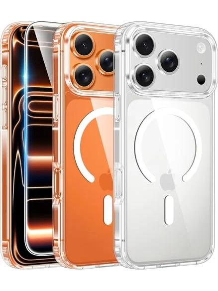 Чехол FNTCASE для iPhone 17 Pro Max с магнитной защитой — изображение 1 из 6, прозрачный