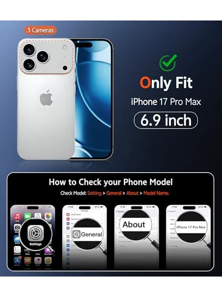 Чехол FNTCASE для iPhone 17 Pro Max с магнитной защитой — изображение 2 из 6, прозрачный