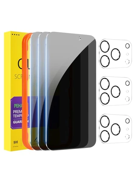 PEHAEL защитное стекло для iPhone 17 Pro Max с защитой камеры, 3+3 шт.