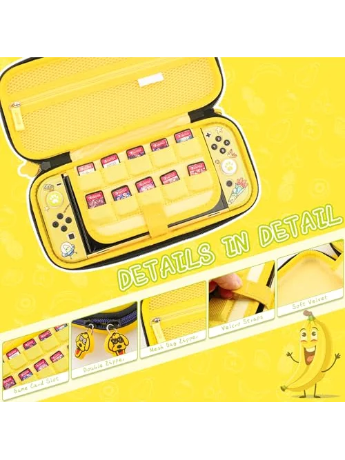 FUNDIARY чехол жёлтый для Nintendo Switch OLED с аксессуарами — 4