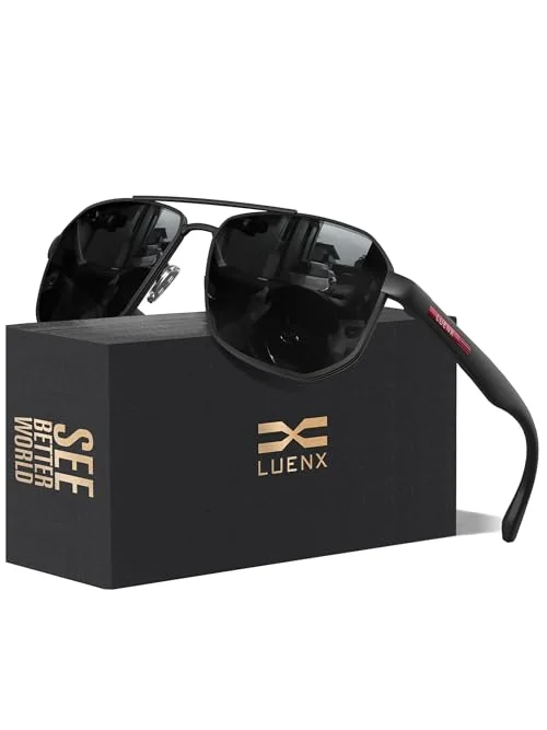 LUENX Aviator солнцезащитные очки поляризованные — изображение 1 из 6, черный
