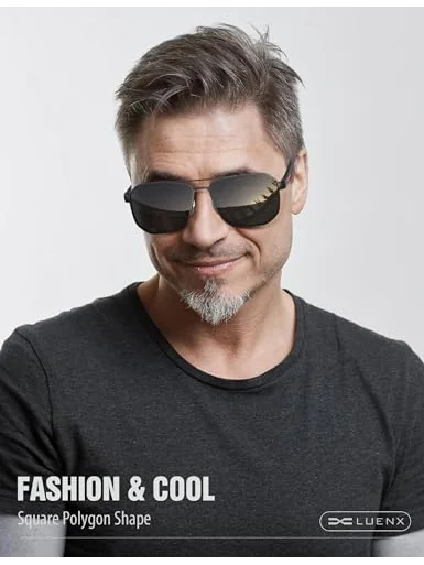 LUENX Aviator солнцезащитные очки поляризованные — изображение 2 из 6, черный