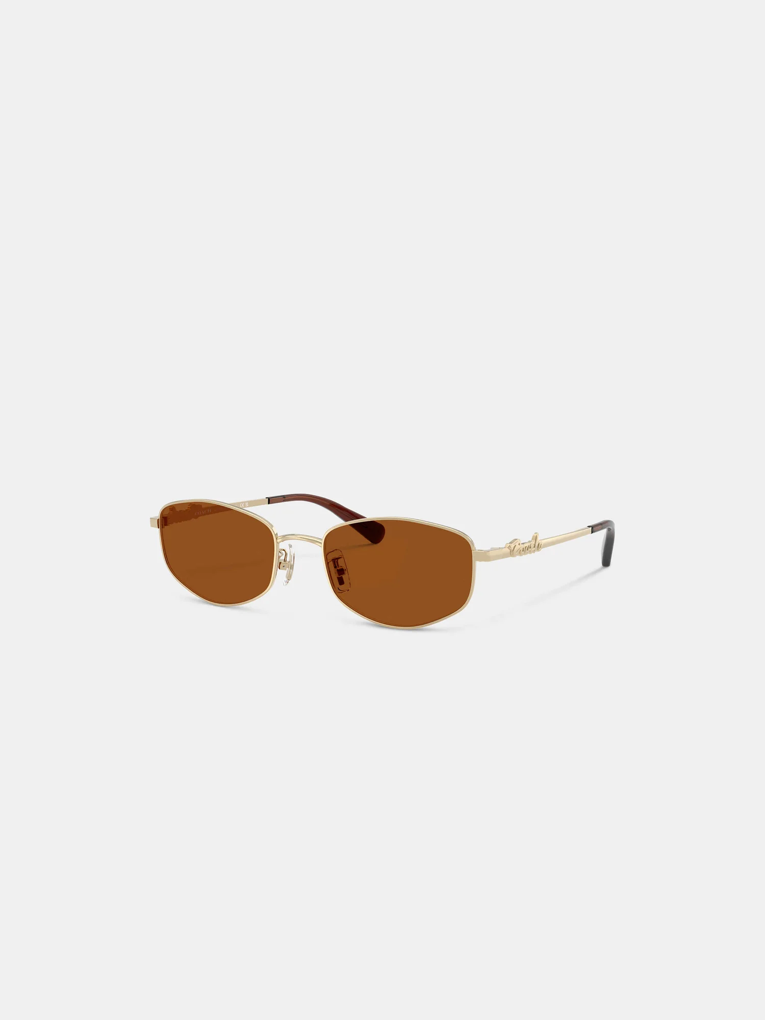 Солнцезащитные очки Coach Script Metal узкие прямоугольные — 3