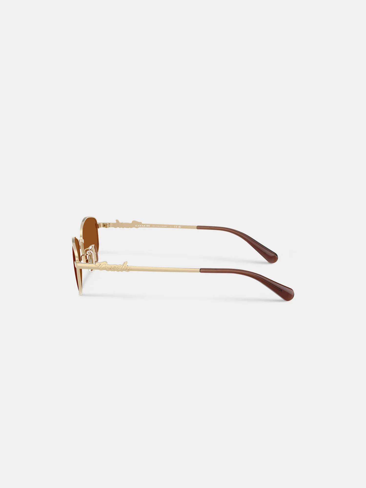 Солнцезащитные очки Coach Script Metal узкие прямоугольные — 10