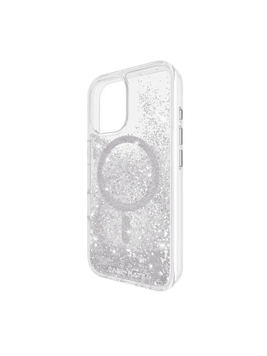Чехол для iPhone 16 с блестками Waterfall Case-Mate — изображение 2 из 5, серебряный