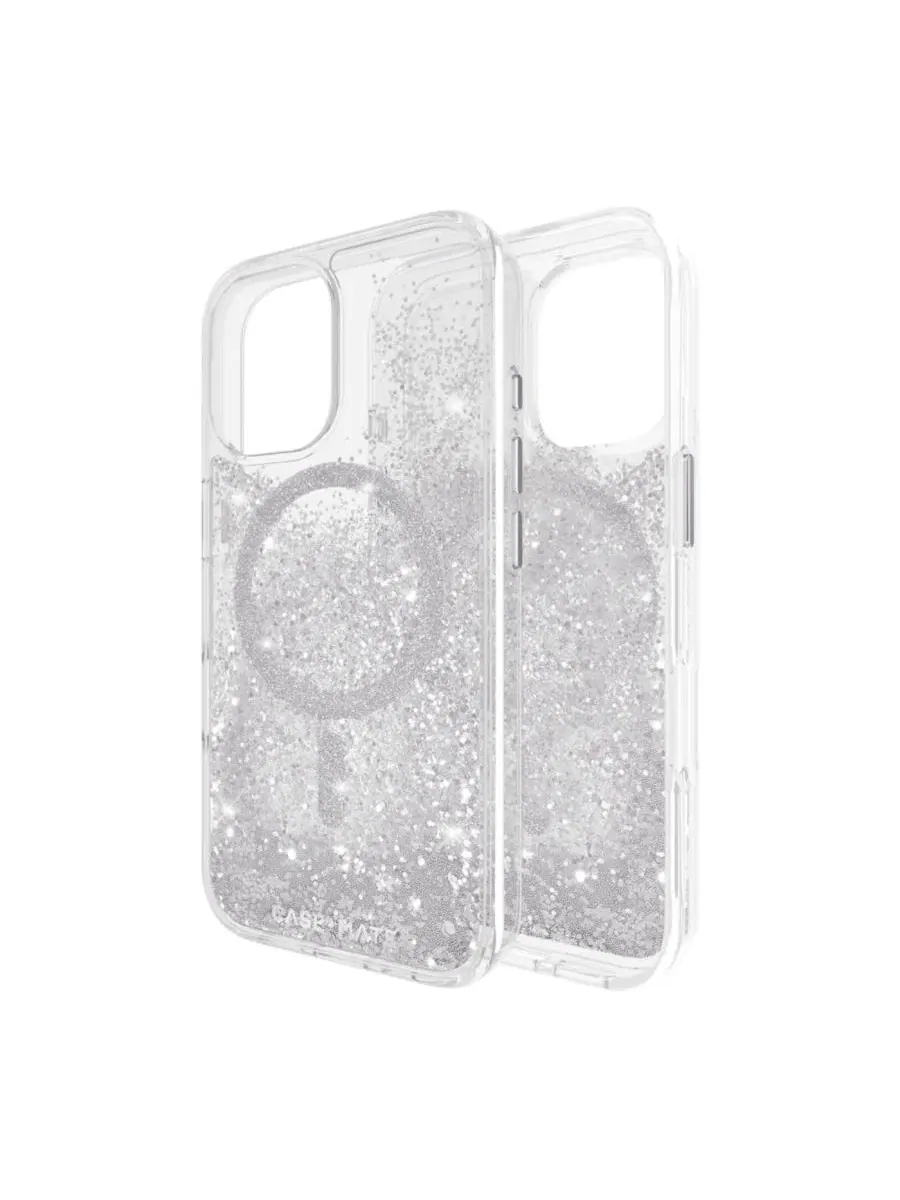 Чехол для iPhone 16 с блестками Waterfall Case-Mate — изображение 3 из 5, серебряный