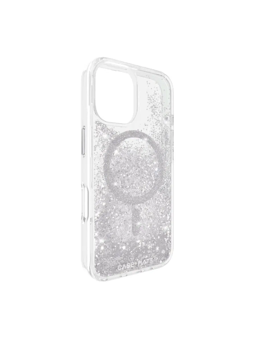 Чехол для iPhone 16 с блестками Waterfall Case-Mate — изображение 5 из 5, серебряный