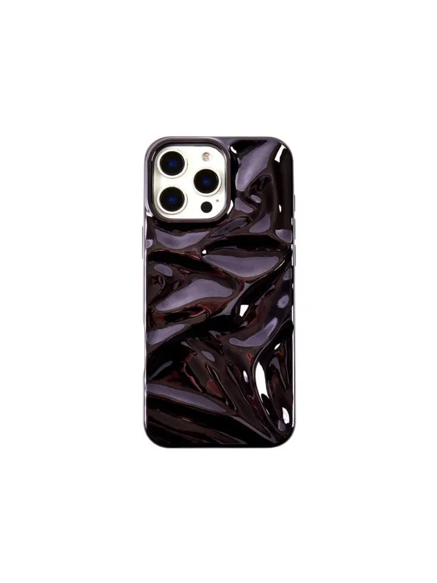 Чехол с 3D-текстурой Crinkles для iPhone 16 Pro Auramma — черный