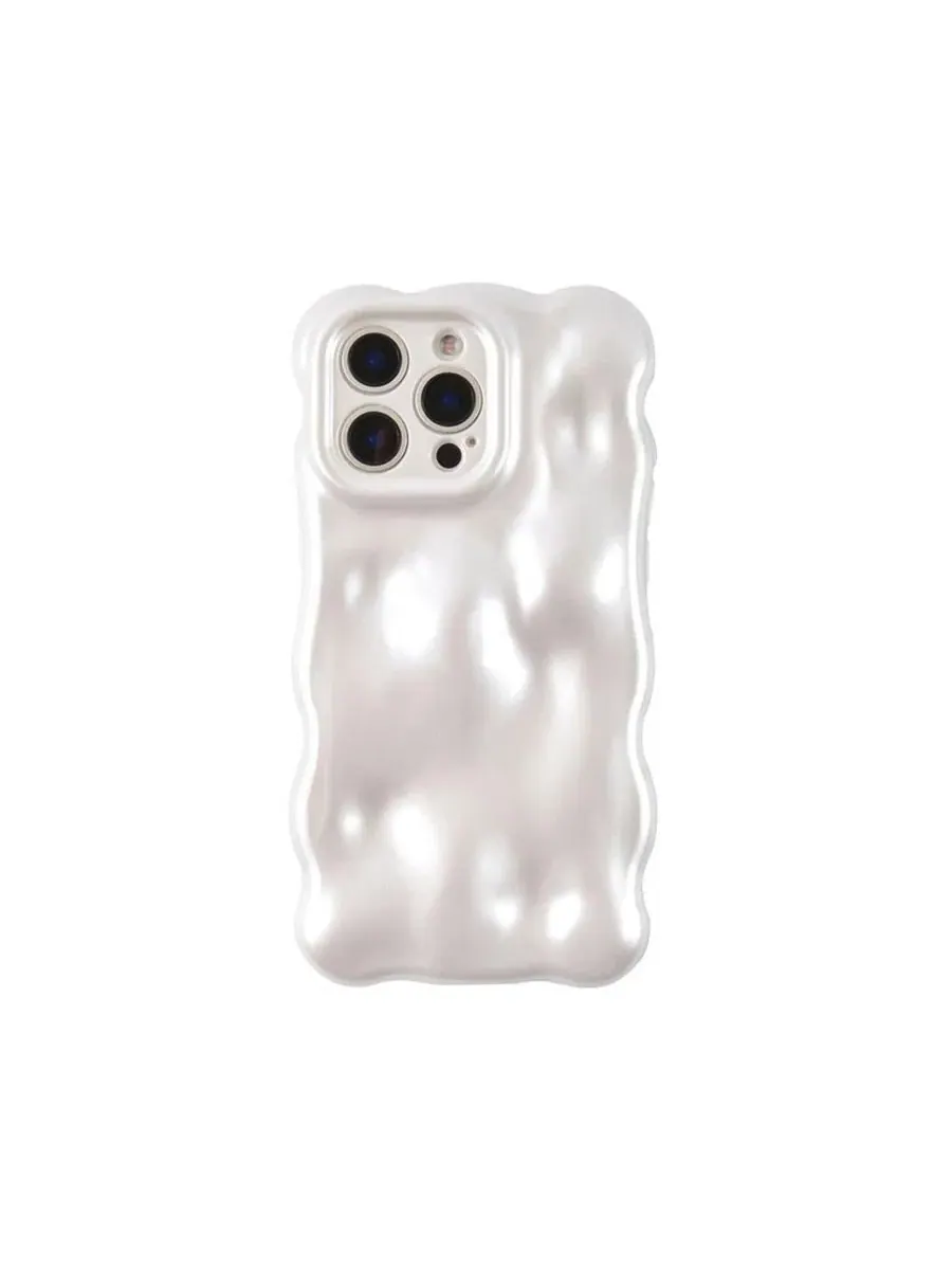 Чехол для iPhone 15 Pro Max с 3D-пузырьками, TPU — белый