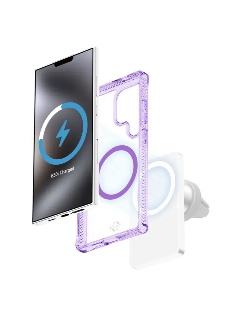 Чехол Hybrid_R Clear MagSafe для Samsung Galaxy S25 Ultra ITSkins — изображение 6 из 8, фиолетовый