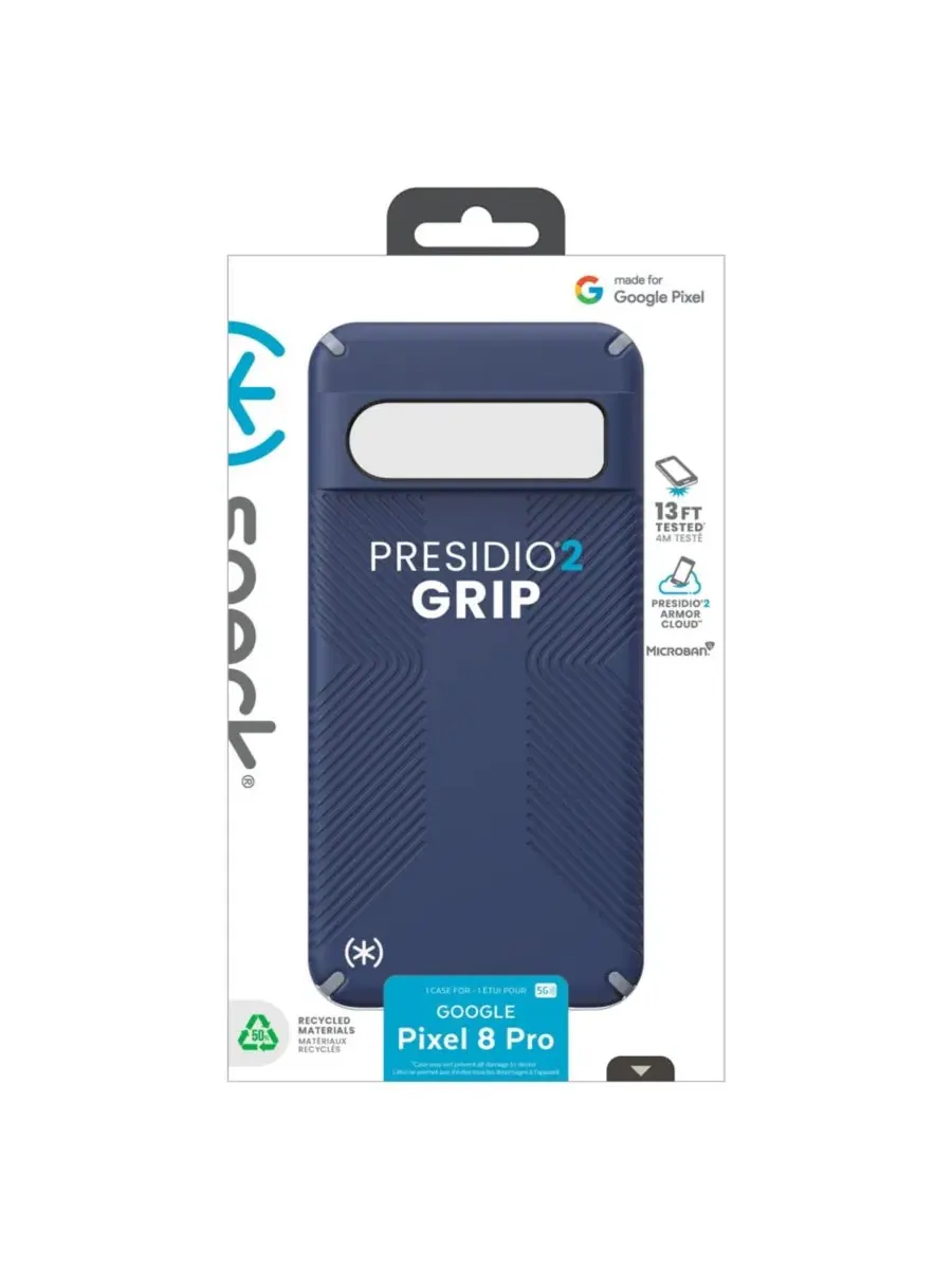 Защитный чехол с противоскользящими ребрами, модель Presidio2 Grip Speck — изображение 5 из 6, синий