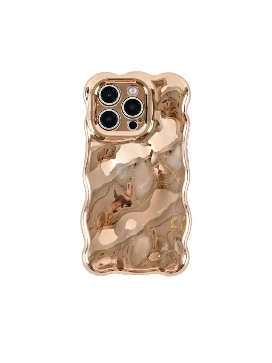 Чехол для iPhone 15 Pro с пузырьковой текстурой Auramma — золотистый