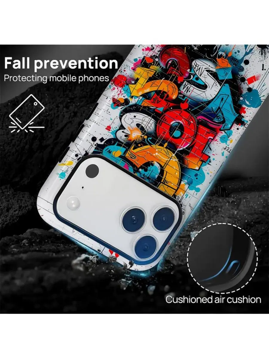 Чехол для iPhone 17 Pro с защитой от падений, с уличным принтом GONEZ — изображение 2 из 7, мульти