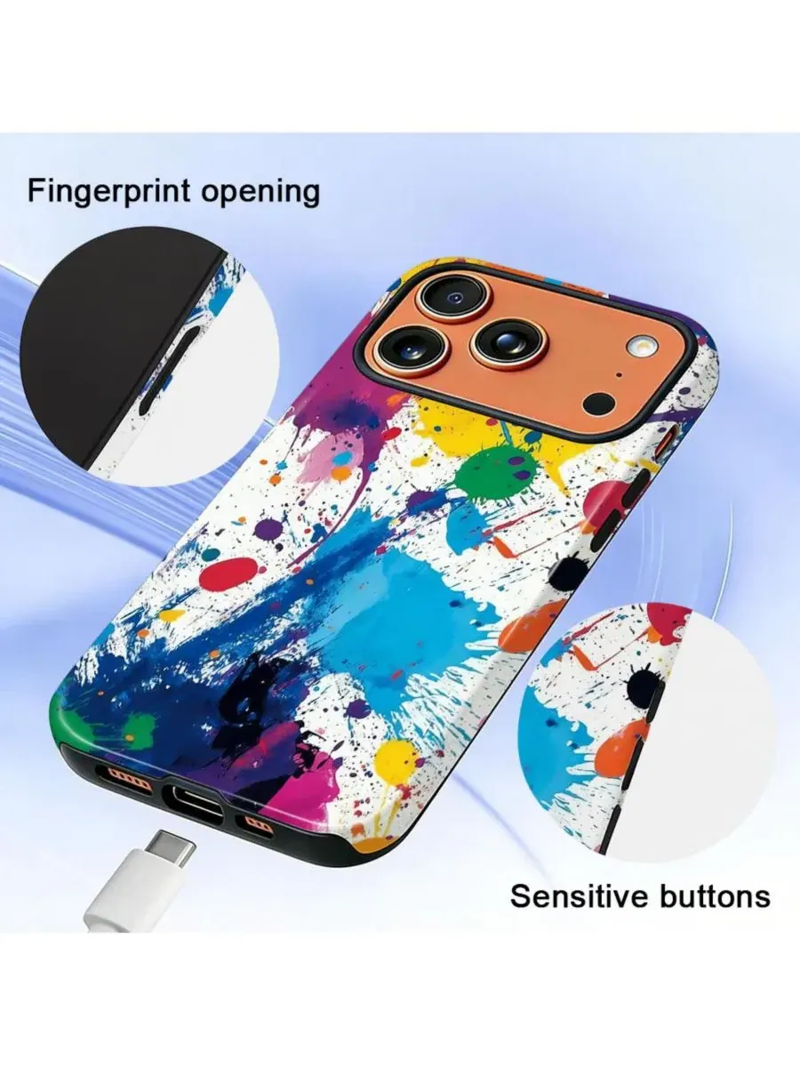 Защитный чехол 2-в-1 для iPhone 17 Pro, с антиударной защитой, с уличным принтом GONEZ — изображение 6 из 7, мульти