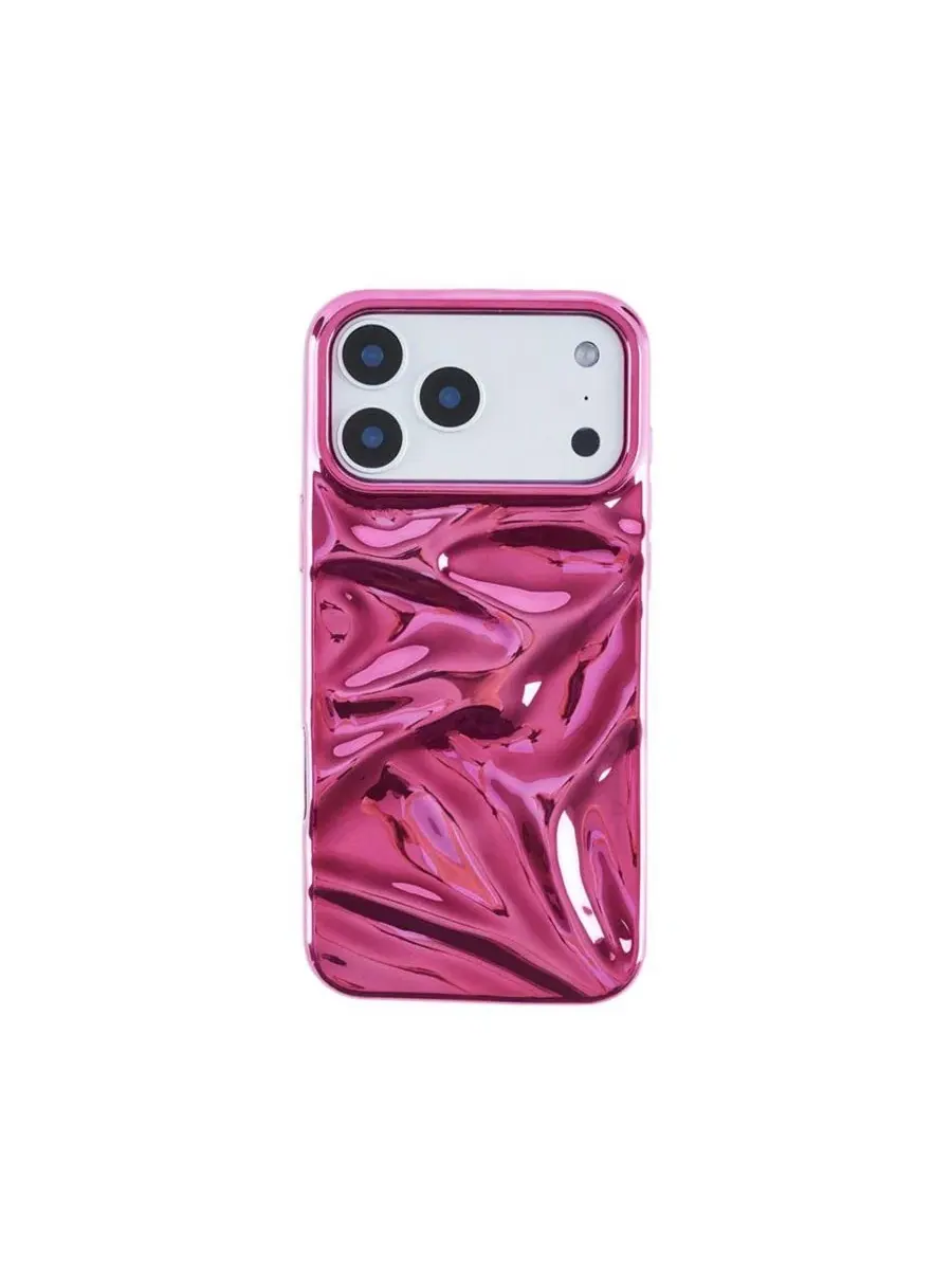 Чехол с 3D-текстурой Fuchsia Crinkles iPhone17 Pro Case Auramma — розовый