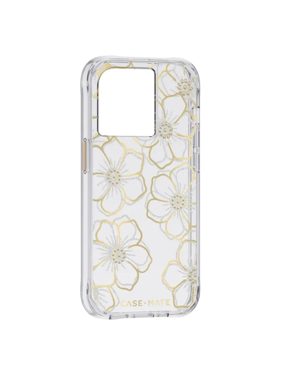 Чехол с блестками и стразами Floral Gems для Apple iPhone 14 Pro Case-Mate — изображение 2 из 6, золото