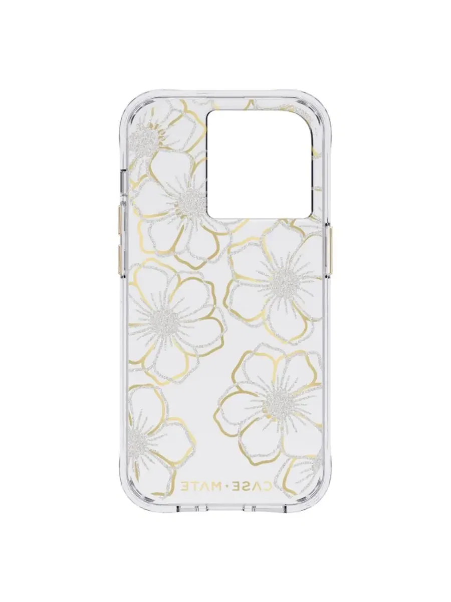 Чехол с блестками и стразами Floral Gems для Apple iPhone 14 Pro Case-Mate — изображение 4 из 6, золото