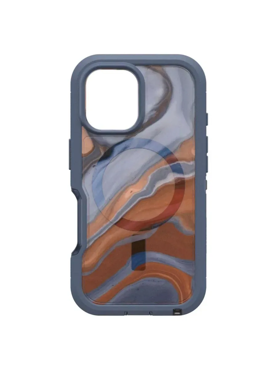 Прозрачный чехол Defender Pro XT Clear MagSafe для Apple iPhone 16 Otterbox — изображение 2 из 5, синий мульти