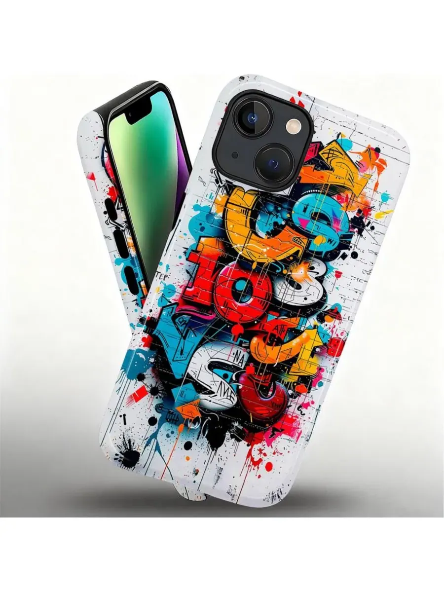 Чехол для iPhone 14 с ударопрочной защитой, модель Street Art Style GONEZ — изображение 2 из 7, мульти