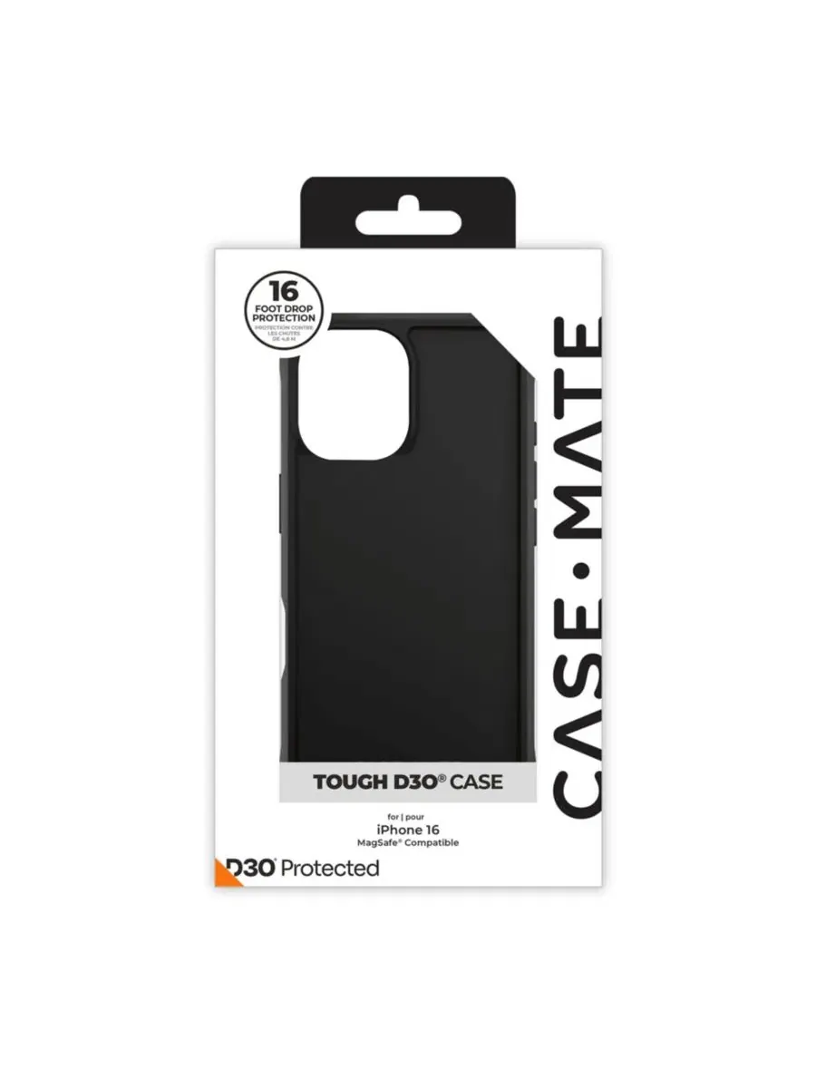 Чехол для iPhone 16 с защитой D3O Tough Case-Mate — изображение 4 из 5, черный