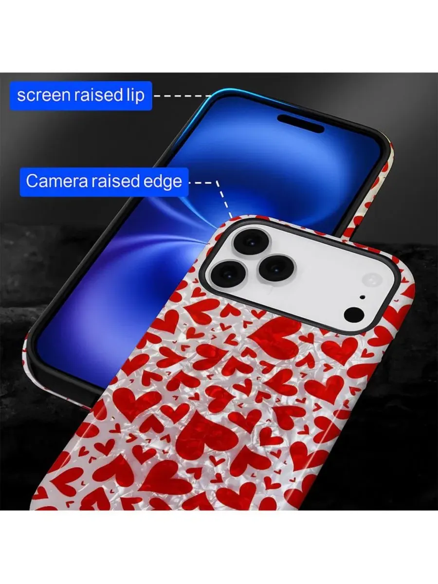 Чехол для iPhone 17 Pro с принтом, 2-в-1, ударопрочный, Crush Hearts GONEZ — изображение 7 из 7