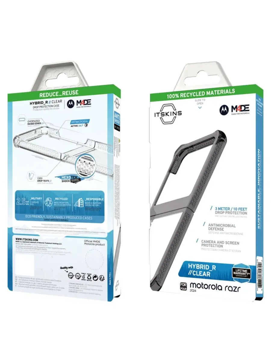 Чехол-гибрид Hybrid_R Clear для Motorola Razr (2024) ITSkins — изображение 9 из 9, черный