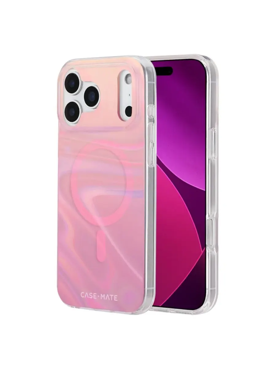 Чехол MagSafe с переливающимся дизайном Peach Soap Bubble для iPhone 17 Pro Max Case-Mate