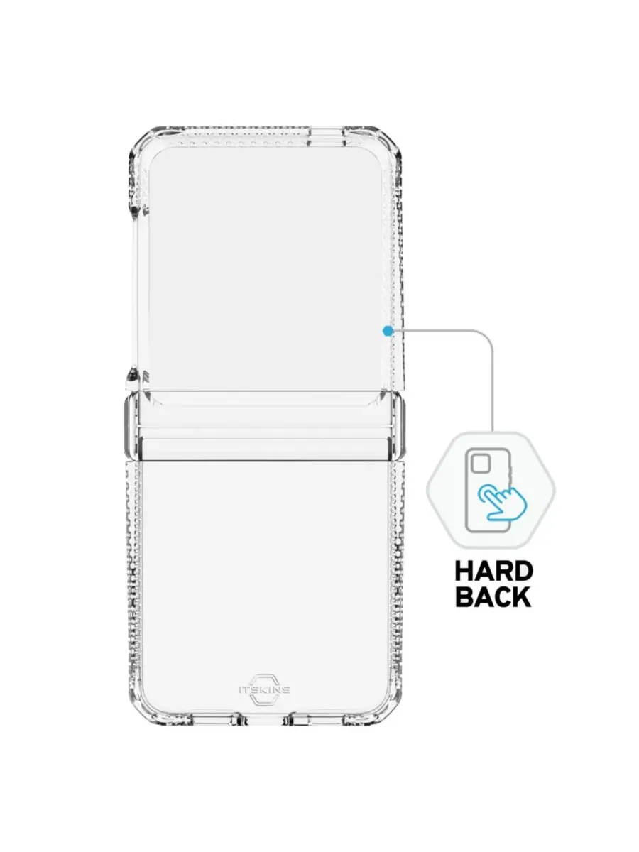 Чехол-гибрид с прозрачной спинкой для Samsung Galaxy Z Flip6 ITSkins — изображение 2 из 8, прозрачный