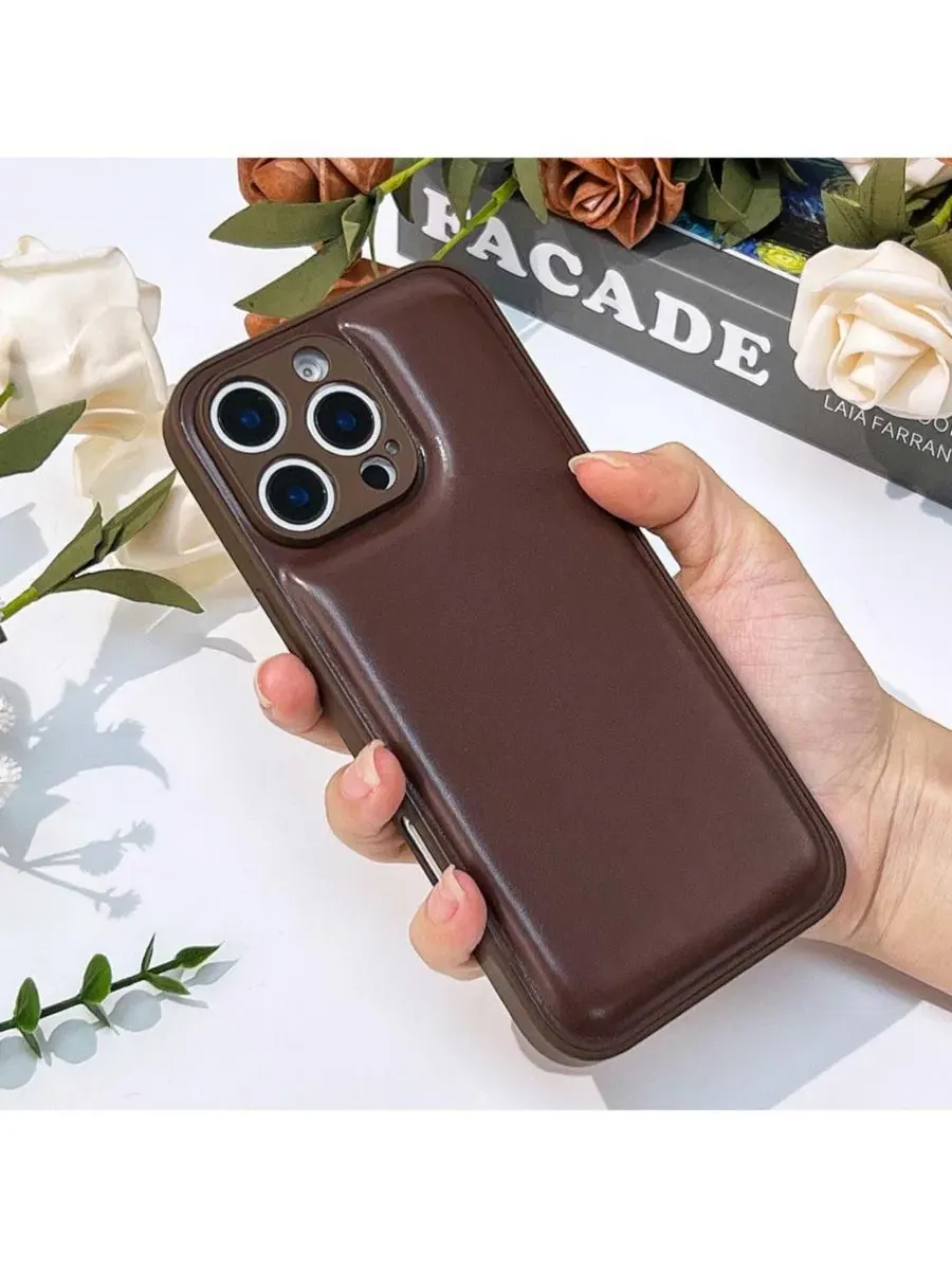 Чехол для iPhone 16 Pro с приподнятыми краями Neutral Cushion Auramma — изображение 2 из 6, коричневый