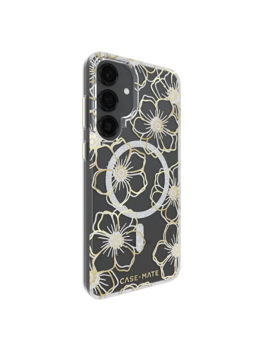 Чехол-книжка с магнитной застежкой и принтом Floral Gems для Samsung Galaxy S25+ Case-Mate — изображение 2 из 9, золото