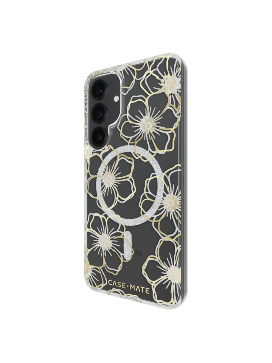Чехол-книжка с магнитной застежкой и принтом Floral Gems для Samsung Galaxy S25+ Case-Mate — изображение 3 из 9, золото