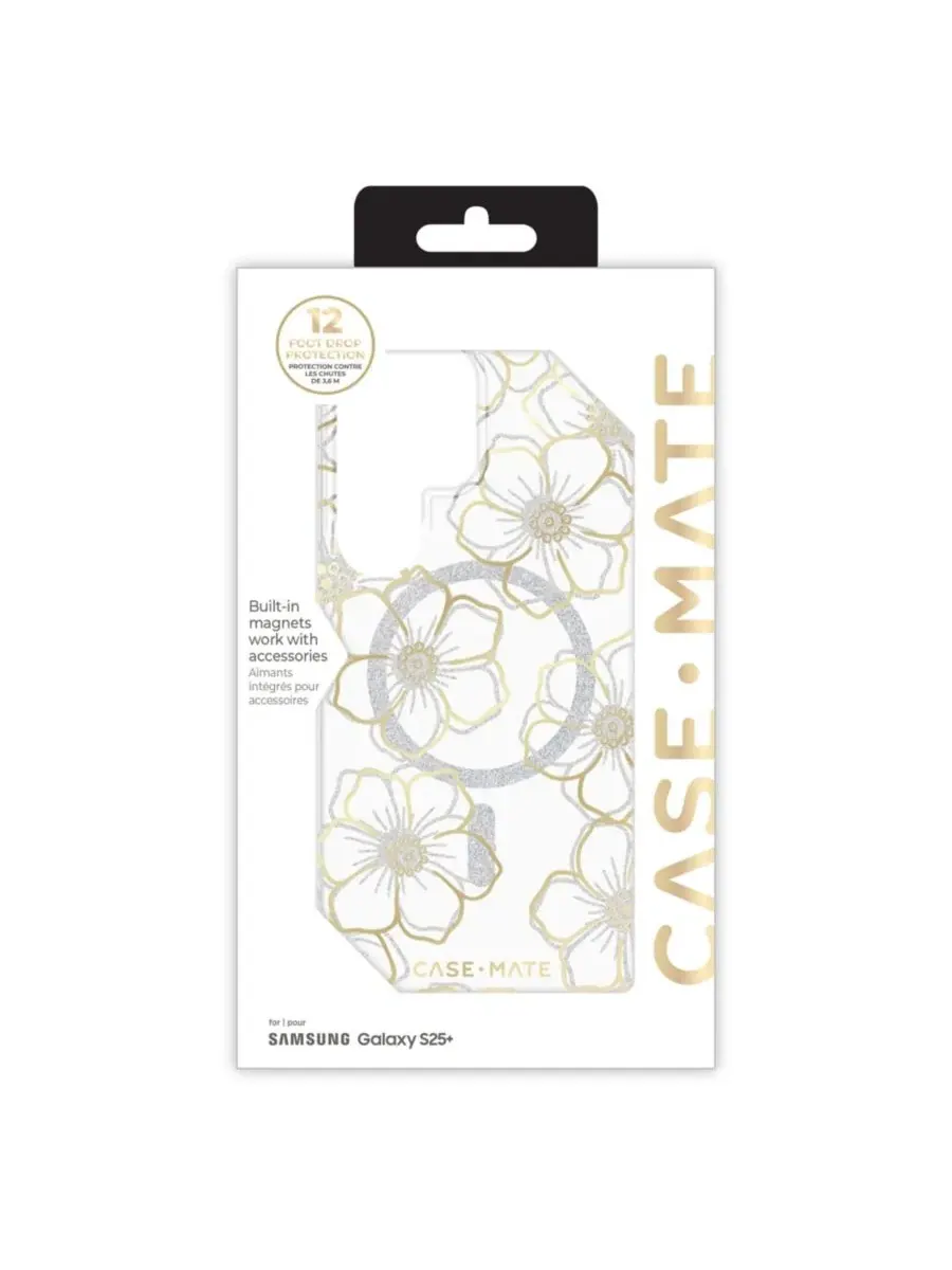 Чехол-книжка с магнитной застежкой и принтом Floral Gems для Samsung Galaxy S25+ Case-Mate — изображение 7 из 9, золото