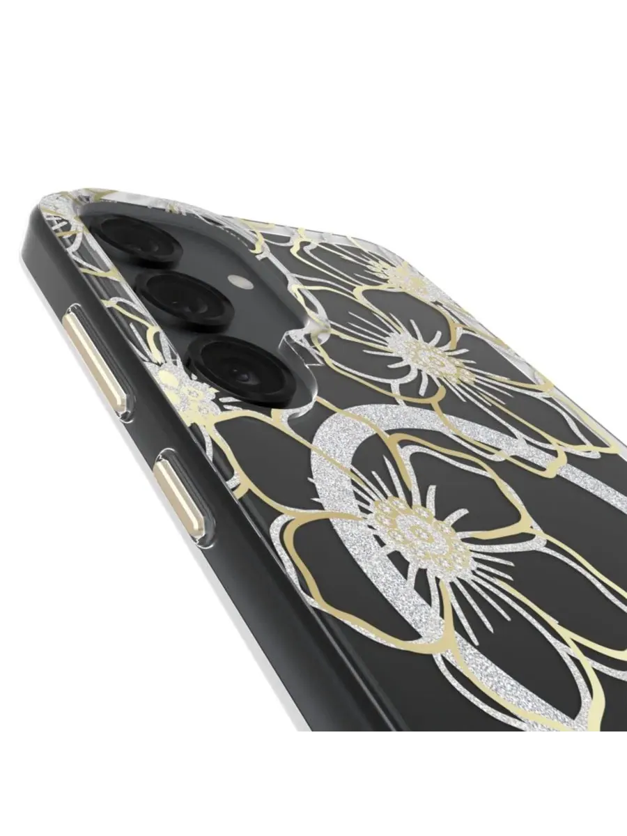 Чехол-книжка с магнитной застежкой и принтом Floral Gems для Samsung Galaxy S25+ Case-Mate — изображение 8 из 9, золото