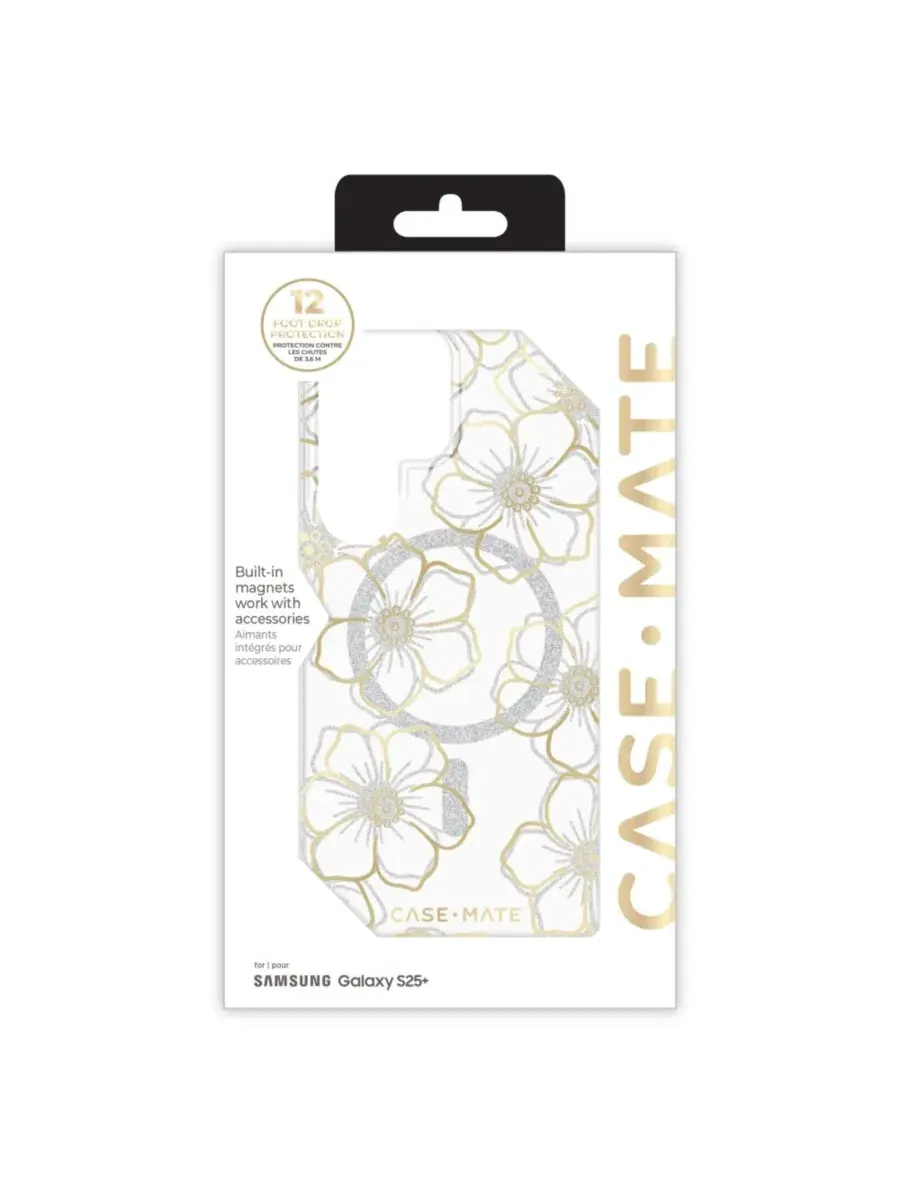 Чехол-книжка с магнитной застежкой и принтом Floral Gems для Samsung Galaxy S25+ Case-Mate — изображение 9 из 9, золото