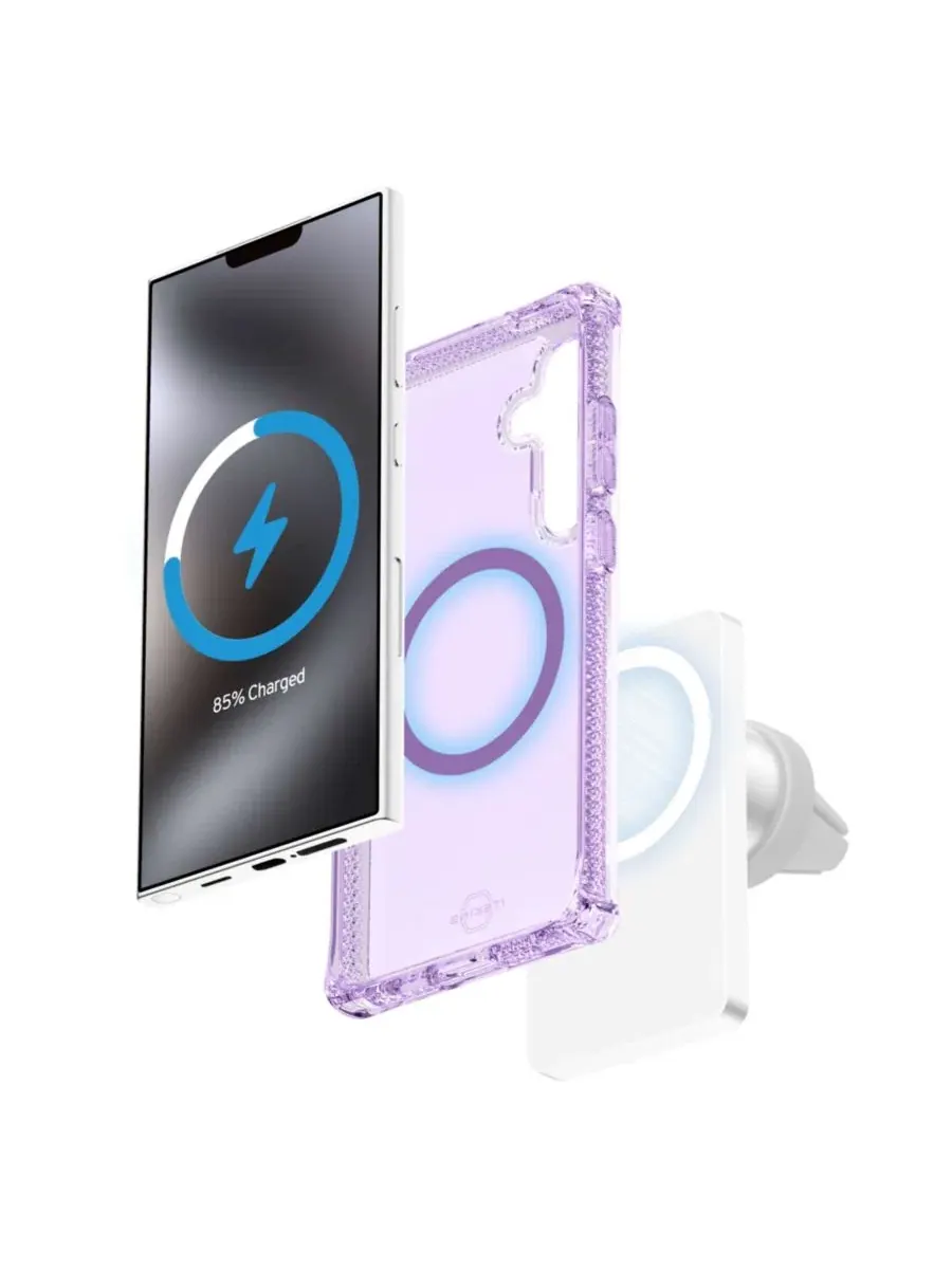 Чехол-бампер Hybrid R Vapor с поддержкой MagSafe для Samsung Galaxy S25 ITSkins — изображение 7 из 8, фиолетовый