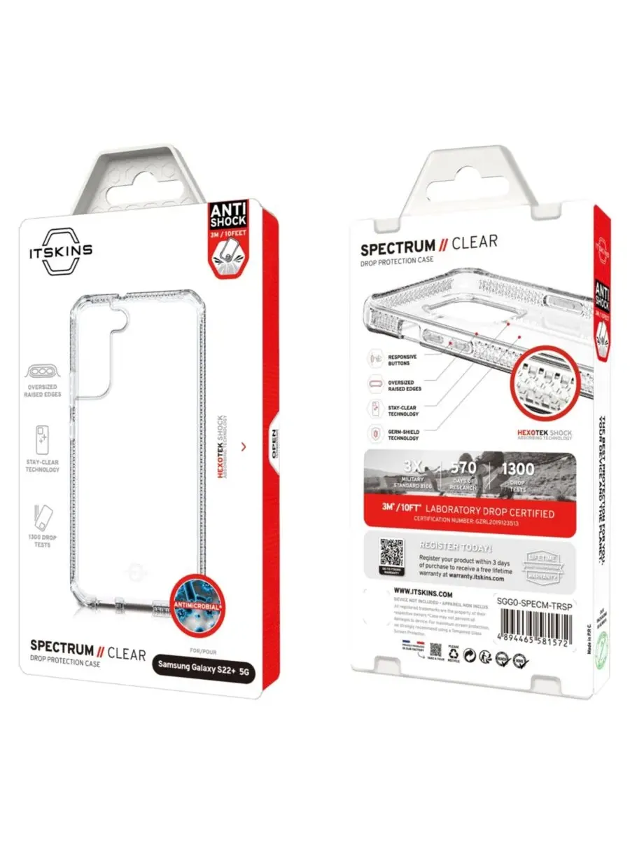 Прозрачный чехол Spectrum для Samsung Galaxy S22 Plus ITSkins — изображение 3 из 6
