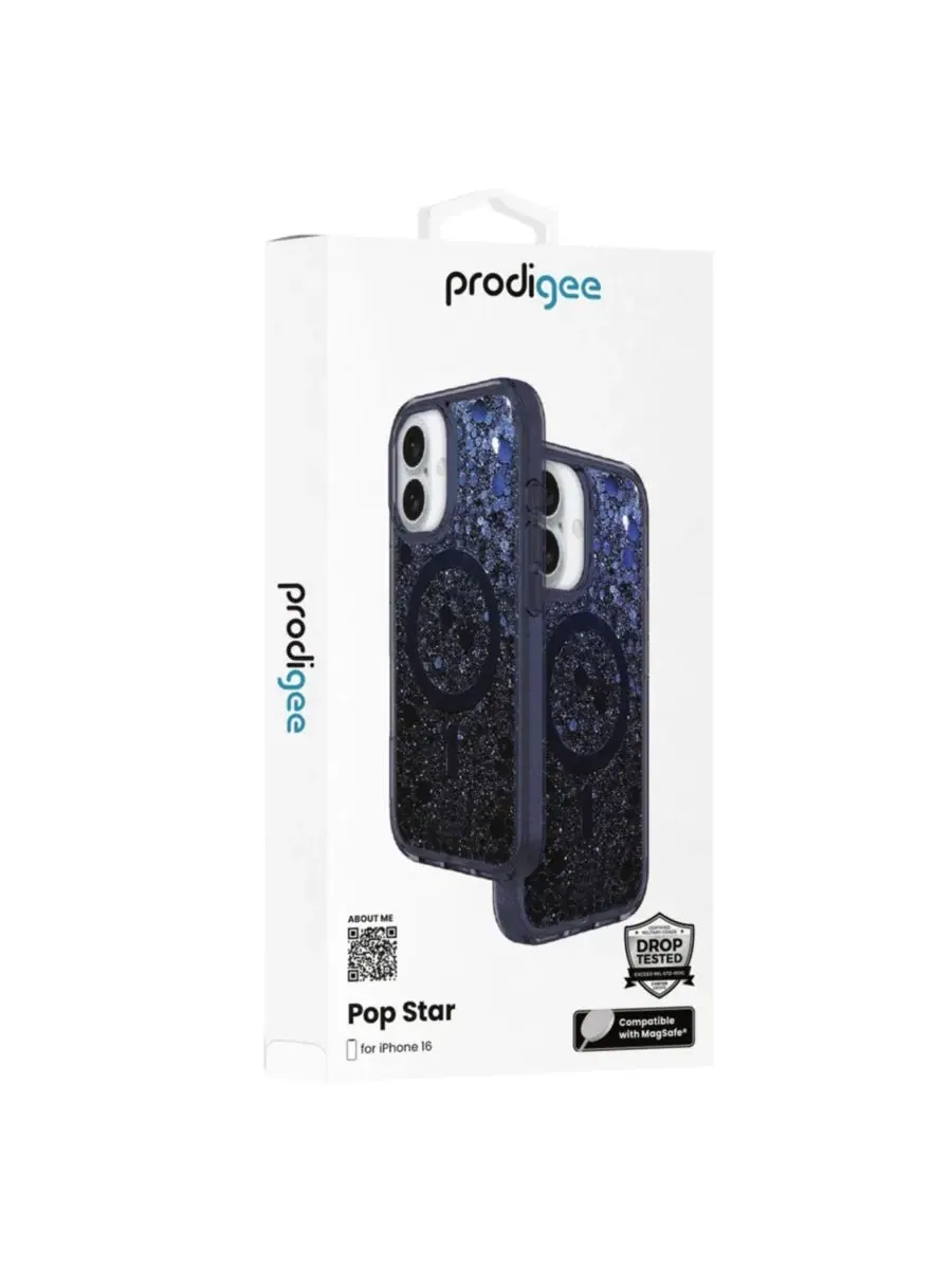 Чехол MagSafe с блестками PopStar для Apple iPhone 16 Prodigee — изображение 6 из 6, синий
