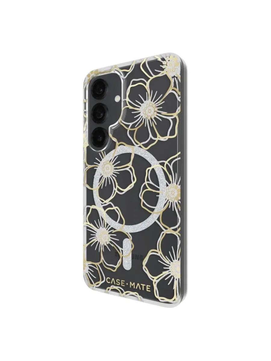 Чехол для телефона с принтом и стразами, модель Floral Gems Case-Mate — изображение 2 из 8, золото